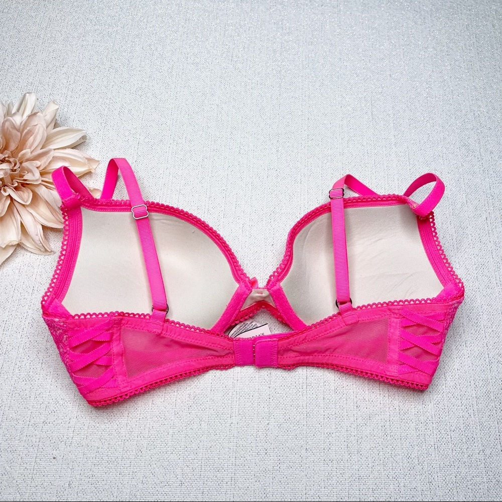 Victoria’s Secret Pink Lace Push Up Padded Bra Dream Angels Series 32C - Picture 8 of 9